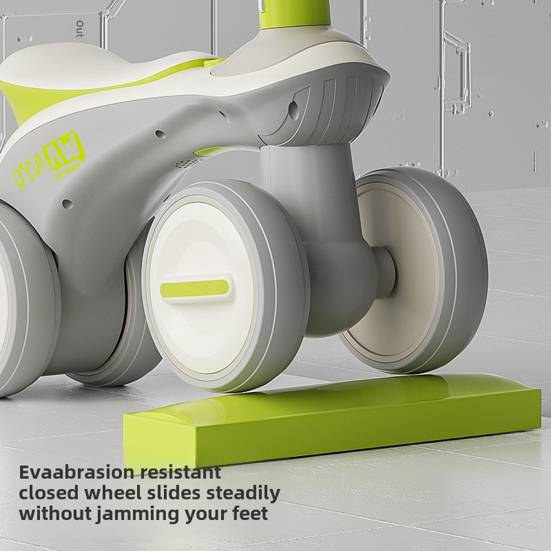 Children's Scooter 1 to 3 Years Old Baby Portable No Pedal Balance Anti-Rollover Four-Wheel Walker Luge Pill Friends