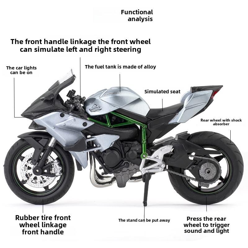 Alloy Motorcycle Model Acoustic and Lighting Toys Scooter Heavy Locomotive M12-32A